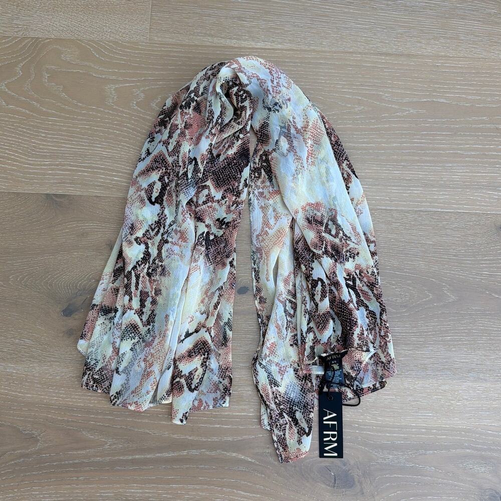 AFRM Scarf Wrap One Size Shine Snake Yellow Brown